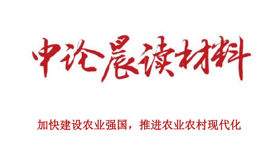 加快建设农业强国，推进农业农村现代化
